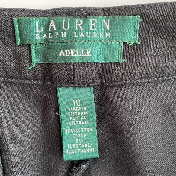 Ralph Lauren Adelle high waisted pants, straight leg, black, stretch cotton - Picture 5 of 5